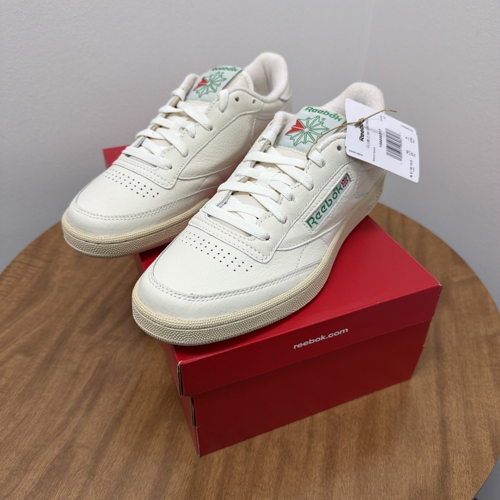 Men Reebok Club C 85 Vintage Shoes Sneakers Chalk White Green Size 9 100000317 - Picture 3 of 11